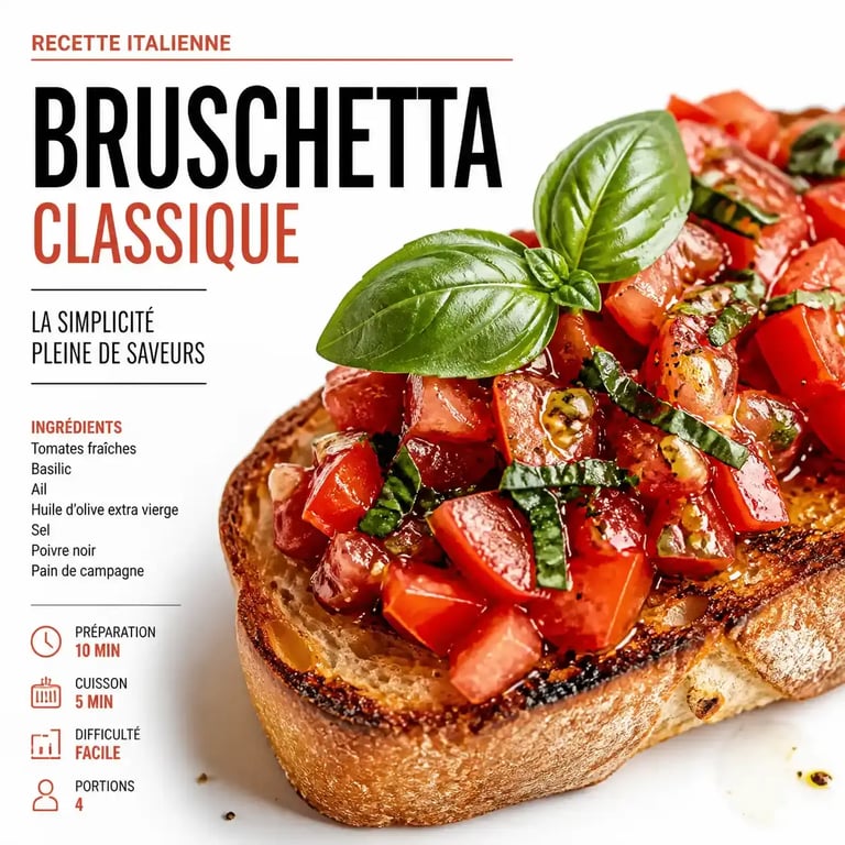 Bruschetta classique pour apéro italienne