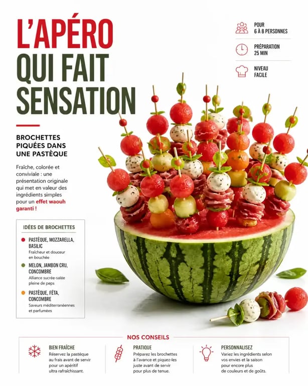 Idée de présentation originale pour brochettes froides apéritif