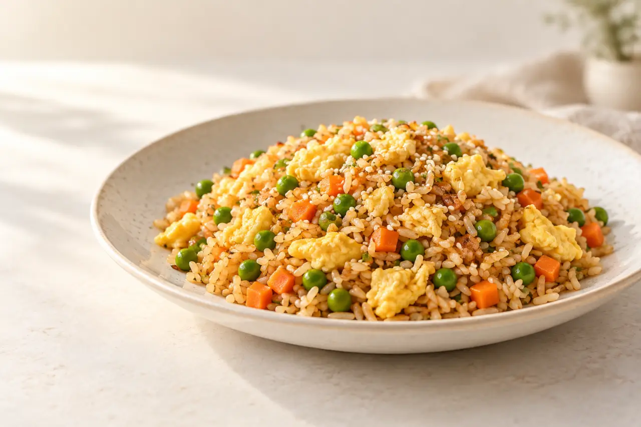 Idées recettes asiatiques avec un riz sauté maison aux légumes et aux œufs