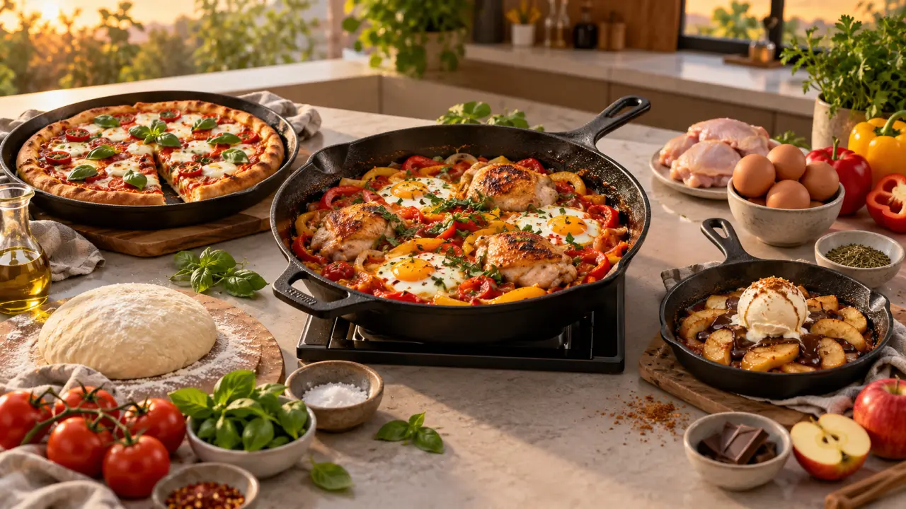 Quelle recette à la poêle ce soir ? Œufs, poulet, pizza et dessert sans four