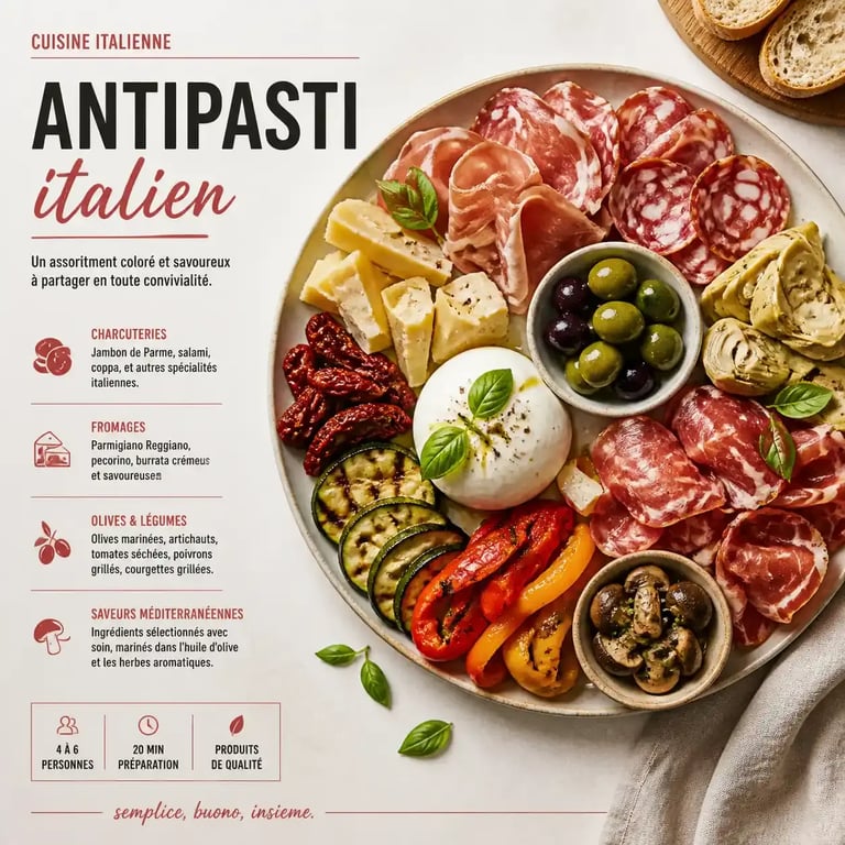 Plateau d'antipasti pour un apéro italienne