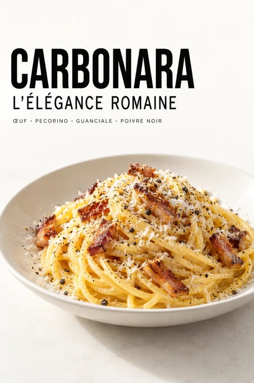 Recette italienne de spaghetti carbonara crémeux au pecorino et au poivre