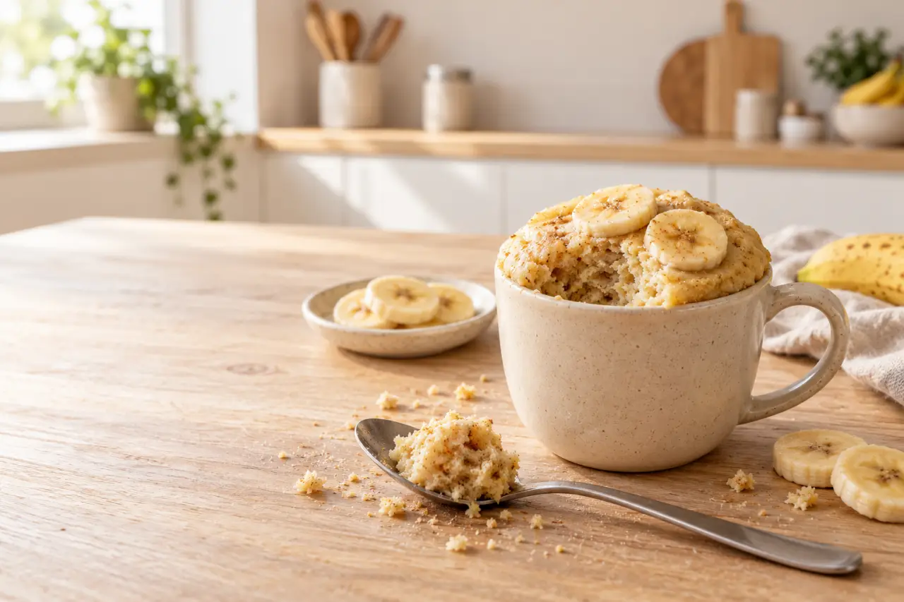 Pourquoi le mug cake banane reste moelleux, fondant et prêt en moins de 2 minutes