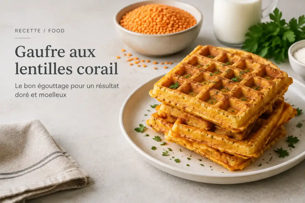Gaufre aux lentilles corail : le bon égouttage pour un résultat doré et moelleux